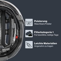Cască de ciclism Uvex Finale Visor cu lumină LED - Jade-Black mat - circumferință cap 52-57 cm - Categorie filtru 1 - Bărbați și Femei 3