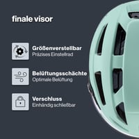 Cască de ciclism Uvex Finale Visor cu lumină LED - Jade-Black mat - circumferință cap 52-57 cm - Categorie filtru 1 - Bărbați și Femei 2