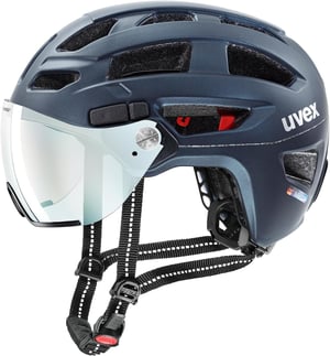 Uvex Finale Visor V gradska biciklistička kaciga s fotokromatskim vizirom, LED - deep space mat - 52-57 cm