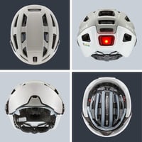 Uvex Finale Visor városi kerékpáros sisak LED-fénnyel unisex - 52-57cm, Sand-White Matt, Gen 2 4