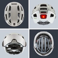 Uvex Finale Visor városi kerékpáros sisak LED-fénnyel unisex - 56-61cm, Sand-White Matt, Gen 2 4