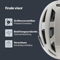 Uvex Finale Visor városi kerékpáros sisak LED-fénnyel unisex - 56-61cm, Sand-White Matt, Gen 2 2