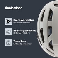 Uvex Finale Visor városi kerékpáros sisak LED-fénnyel unisex - 52-57cm, Sand-White Matt, Gen 2 2