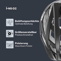 Uvex I-VO CC kerékpáros sisak - könnyű, szellőzős, komfortos - 3-56 - 60 cm, black matte, Gen. 2 UK 2