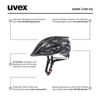 Cyklistická prilba Uvex I-VO CC - matná čierna, obvod hlavy 52-57 cm 6