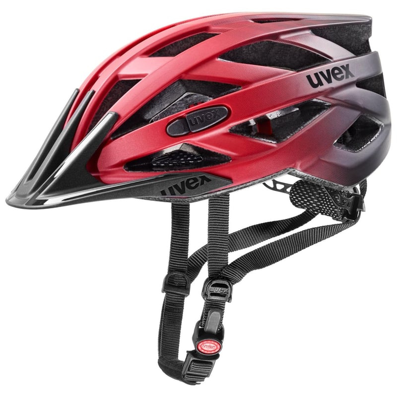 Cyklistická prilba Uvex I-VO CC - matná červeno-čierna, obvod hlavy 52-57 cm
