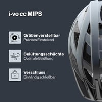 Cyklistická prilba Uvex i-vo cc MIPS čierna-cloud matná, obvod hlavy 52-57 cm, systém MIPS, možnosť rozšírenia o LED svetlo, ľahká univerzálna prilba pre mužov 2