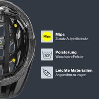 Cyklistická prilba Uvex i-vo cc MIPS čierna-cloud matná, obvod hlavy 52-57 cm, systém MIPS, možnosť rozšírenia o LED svetlo, ľahká univerzálna prilba pre mužov 3