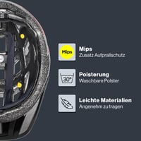 Cyklistická prilba Uvex i-vo cc MIPS - čierno-červená matná - 56-60 cm - ľahká univerzálna prilba s možnosťou rozšírenia o LED svetlo - pánska a dámska 3