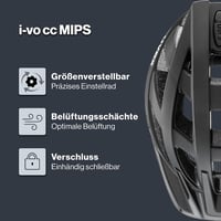 Cyklistická prilba Uvex i-vo cc MIPS s LED svetlom – all black matt – 52-57 cm 2