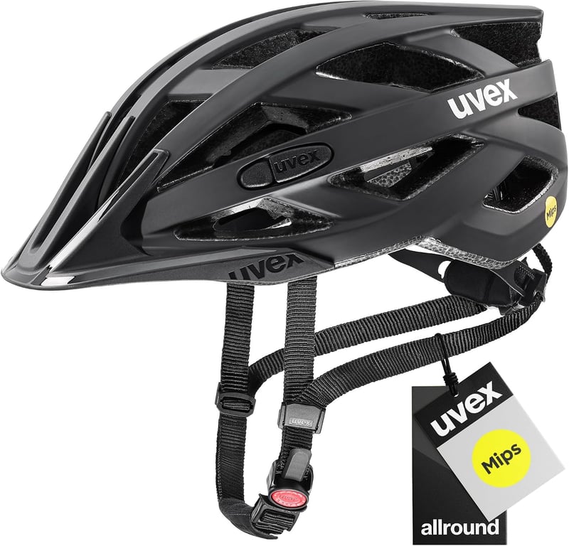 Cyklistická prilba Uvex i-vo cc MIPS s LED svetlom – all black matt – 52-57 cm