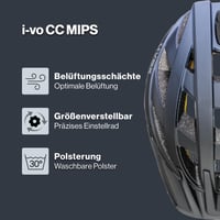 Cască de ciclism Uvex i-vo cc MIPS - Midnight-Silver Mat - 52-57 cm - Sistem MIPS - Compatibilă cu lumină LED - Cască pentru bărbați și femei 2