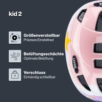 Cască de ciclism pentru copii Uvex Kid 2 - Princess - 46-52 cm - Ușoară, interior lavabil, ajustare personalizată a mărimii 2