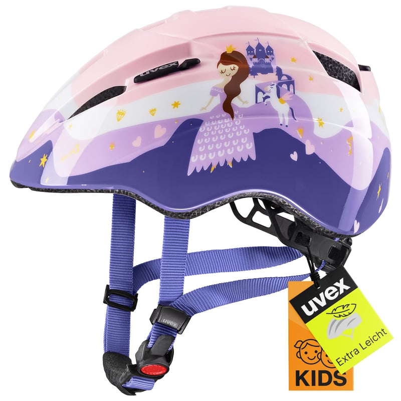 Cască de ciclism pentru copii Uvex Kid 2 - Princess - 46-52 cm - Ușoară, interior lavabil, ajustare personalizată a mărimii
