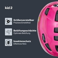 Ľahká detská cyklistická prilba Uvex Kid 2 - individuálne nastavenie veľkosti - prateľná vnútorná výstelka 46-52 cm 2