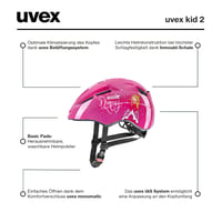 Ľahká detská cyklistická prilba Uvex Kid 2 - individuálne nastavenie veľkosti - prateľná vnútorná výstelka 46-52 cm 6