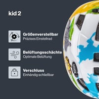 Ľahká detská cyklistická prilba Uvex Kid 2 - individuálne nastavenie veľkosti - prateľná vnútorná výstelka 46-52 cm 2