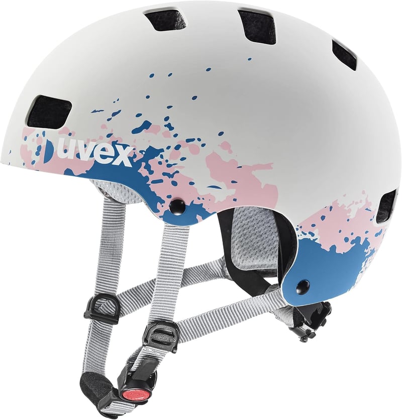 uvex Kid 3 cc gyerek kerékpáros sisak méretállítható szellőztetéssel - 51-55 cm, Grey-grapefruit mat