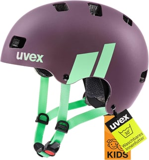 Dječja biciklistička kaciga Uvex Kid 3 cc, ljubičasto-menta, opseg glave 55-58 cm - s površinskim ogrebotinama, funkcionalna (stanje: vidi 2. sliku)
