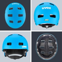 Detská cyklistická prilba Uvex Kid 3 cc – modro-biela matná – 51-55 cm – individuálne nastavenie veľkosti – optimálne odvetrávanie 4