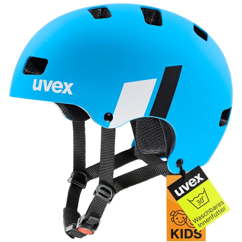 Detská cyklistická prilba Uvex Kid 3 cc – modro-biela matná – 51-55 cm – individuálne nastavenie veľkosti – optimálne odvetrávanie