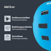 Detská cyklistická prilba Uvex Kid 3 cc – modro-biela matná – 51-55 cm – individuálne nastavenie veľkosti – optimálne odvetrávanie 2