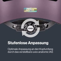 Cască de ciclism pentru copii Uvex Kid 3 cc - Plum-Mint - Circumferință cap 51-55 cm - Reglare individuală a dimensiunii - Ventilație optimizată 5