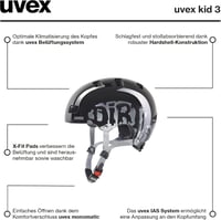 Uvex Kid 3 gyerek kerékpáros sisak - dirtbike fekete - 51-55 cm fejkerület 6