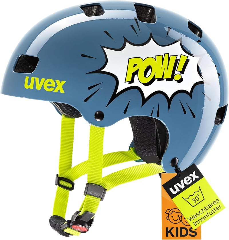 Uvex Kid 3 gyerek kerékpáros sisak állítható mérettel és szellőzéssel - 2-51-55, Stone Blue Pow