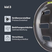 Uvex Kid 3 gyerek kerékpáros sisak állítható mérettel és szellőzéssel - 2-55-58, dirt bike grey-lime 2