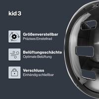 Detská cyklistická prilba Uvex Kid 3 – Dirtbike čierna – 55–58 cm – Individuálne nastavenie veľkosti – Optimálne vetranie 2