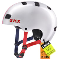 Detská cyklistická prilba Uvex Kid 3 – Race Silver – 51-55 cm – Individuálne nastavenie veľkosti – Umývateľné vnútorné polstrovanie – Optimalizované odvetrávanie 1