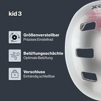 Detská cyklistická prilba Uvex Kid 3 - Silver-Rosé - 55-58 cm - Individuálne nastavenie veľkosti - Optimálne odvetrávanie 2
