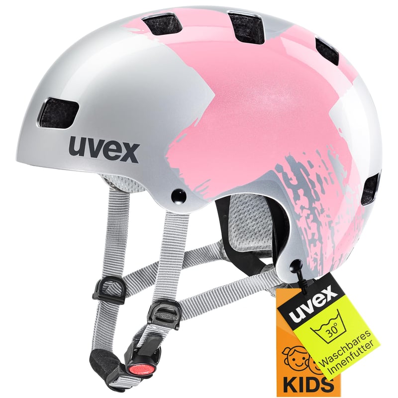 Detská cyklistická prilba Uvex Kid 3 - Silver-Rosé - 55-58 cm - Individuálne nastavenie veľkosti - Optimálne odvetrávanie