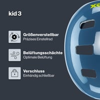 Detská cyklistická prilba Uvex Kid 3 - Stone Blue - 51-55 cm - Individuálne nastavenie veľkosti a optimalizované odvetrávanie 2