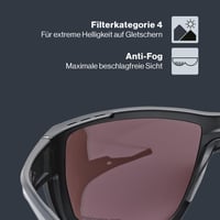Ochelari sport Uvex mtn venture CV - Negru Mat/Oglindă Argintie - Protecție UV - Lentile cu contrast îmbunătățit - Ochelari de ciclism pentru bărbați și femei 3