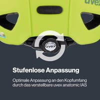 Uvex Oyo gyerek kerékpáros sisak LED világítással és oldalsó védelemmel - 50-54 cm, neon yellow-moss green matt 5