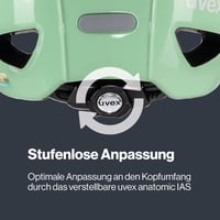 Uvex Oyo gyerek kerékpáros sisak LED világítással és oldalsó védelemmel - 50-54 cm, Mint Peach 5
