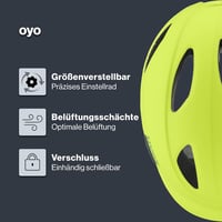 Uvex Oyo gyerek kerékpáros sisak LED világítással és oldalsó védelemmel - 50-54 cm, neon yellow-moss green matt 2