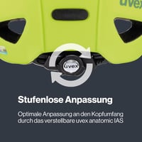 Uvex Oyo gyerek kerékpáros sisak LED világítással és oldalsó védelemmel - 45-50 cm, neon yellow-moss green matt 5