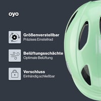 Uvex Oyo gyerek kerékpáros sisak LED világítással és oldalsó védelemmel - 50-54 cm, Mint Peach 2