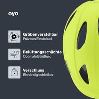 Uvex Oyo gyerek kerékpáros sisak LED világítással és oldalsó védelemmel - 45-50 cm, neon yellow-moss green matt 2