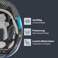 Uvex Oyo gyerek kerékpáros sisak LED világítással és oldalsó védelemmel - 50-54 cm, Ocean Blue 3