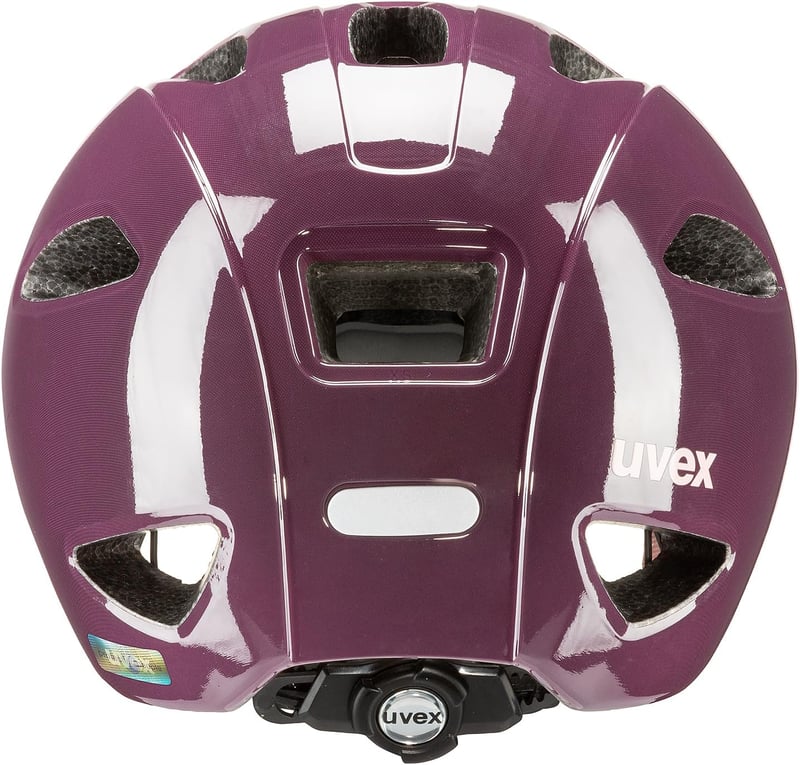 Uvex Oyo gyerek kerékpáros sisak LED világítással és oldalsó védelemmel - 50-54 cm, Plum - Dust Rose