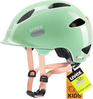 uvex OYO dječja biciklistička kaciga, menta-breskva, opseg glave 45-50 cm, površinski blago ogrebana (stanje: vidi 2. sliku)