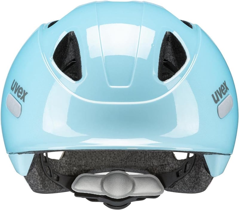 Uvex Oyo gyerek kerékpáros sisak LED világítással és oldalsó védelemmel - 45-50 cm, Cloud Blue - Grey