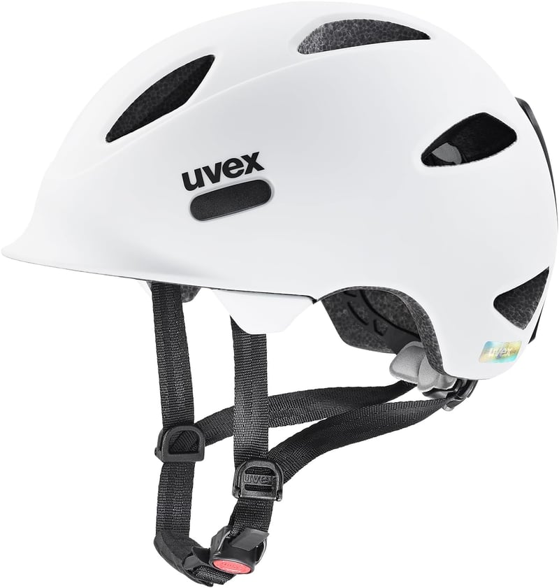 Uvex Oyo gyerek kerékpáros sisak oldalsó védelemmel - 45-50 cm, White - Matte Black