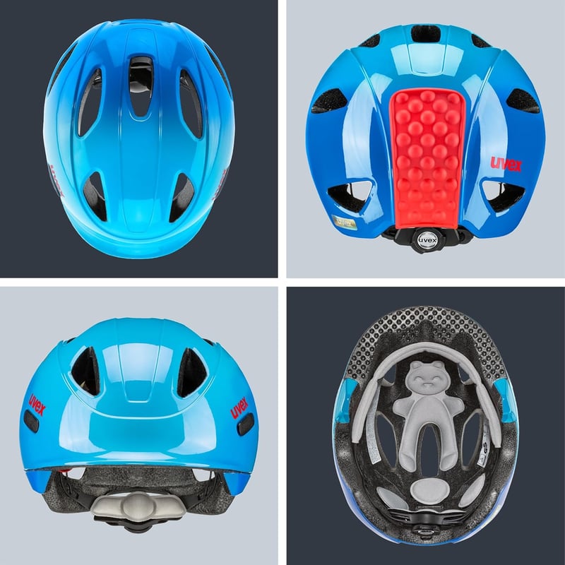 Uvex Oyo gyerek kerékpáros sisak LED világítással és oldalsó védelemmel - 50-54 cm, Ocean Blue