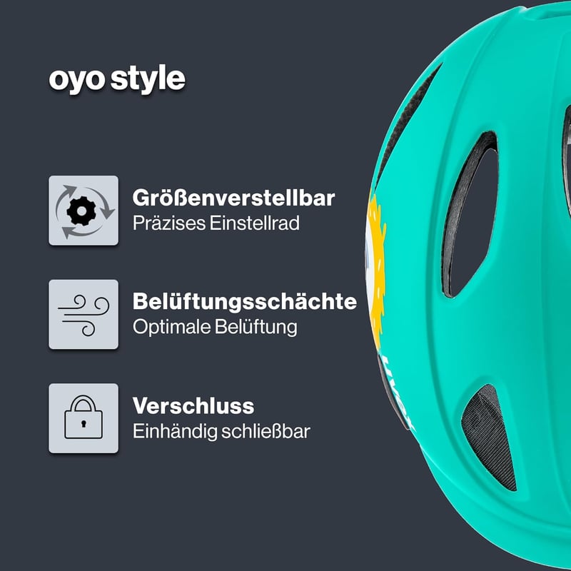 Uvex OYO Style gyerekkerékpáros sisak könnyű verhetetlen kényelemmel - 50-54 cm, monster lagoon matt