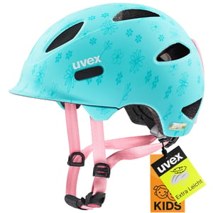 Uvex OYO Style Gyermek Kerékpáros Sisak - Flowers Cyan Matt - 50-54 cm - Könnyű Fejvédő Állítható Mérettel